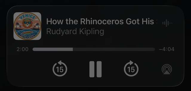 Lock screen media controls showing partner organization logo