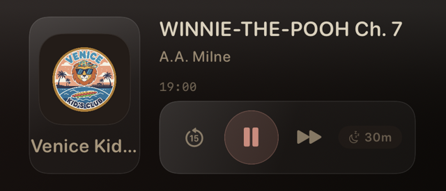 Home screen widget displaying now-playing content with partner logo