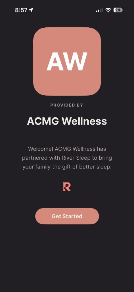 Full-screen welcome with partner branding