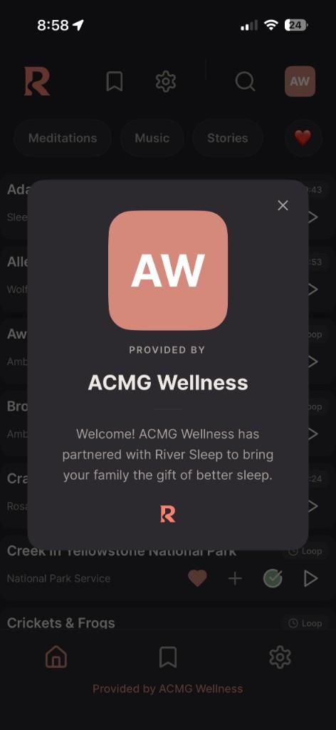 Small welcome modal shown when partner logo is tapped